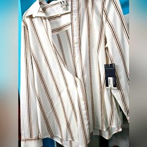 Womens Button Down Shirt Classic Long Sleeve Collared Office Work Blous